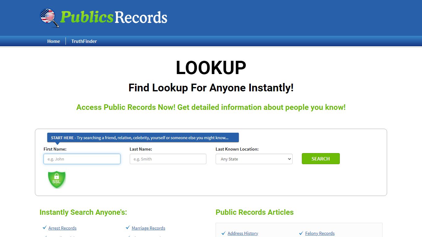 Find Lookup For Anyone Instantly! - publicsrecords.com