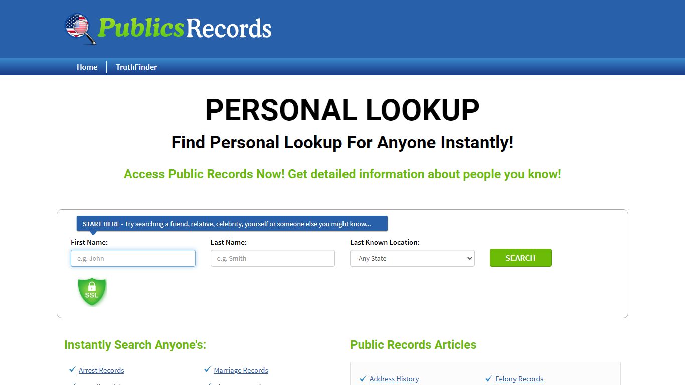 Find Personal Lookup For Anyone - publicsrecords.com